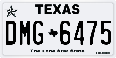 TX license plate DMG6475
