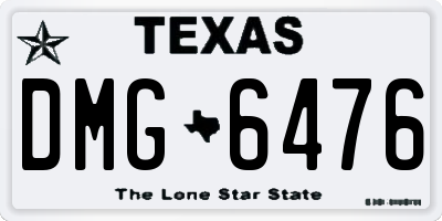 TX license plate DMG6476