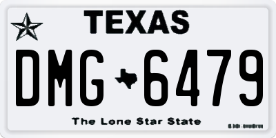 TX license plate DMG6479