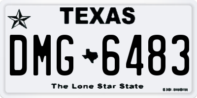 TX license plate DMG6483