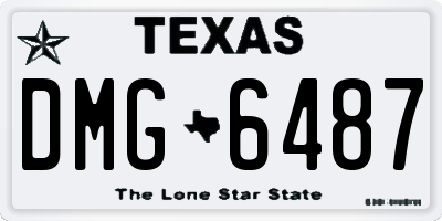 TX license plate DMG6487