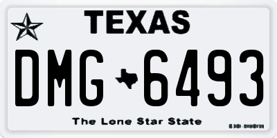 TX license plate DMG6493