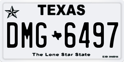 TX license plate DMG6497