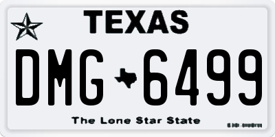 TX license plate DMG6499