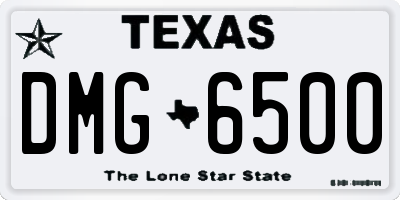 TX license plate DMG6500
