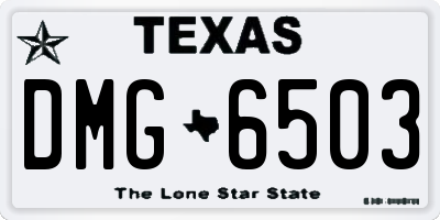 TX license plate DMG6503
