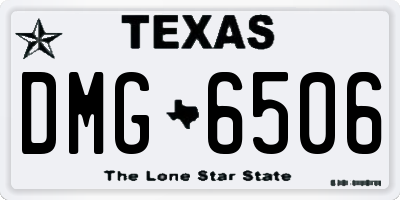 TX license plate DMG6506