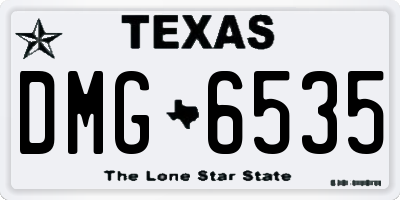 TX license plate DMG6535