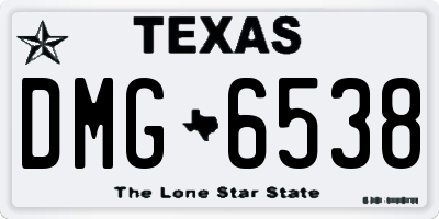 TX license plate DMG6538