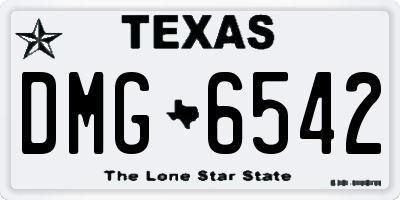 TX license plate DMG6542