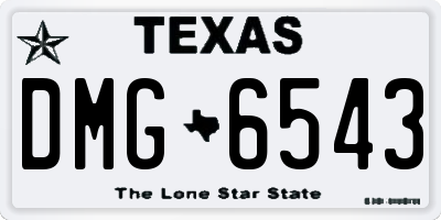 TX license plate DMG6543