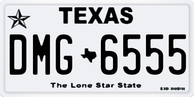 TX license plate DMG6555