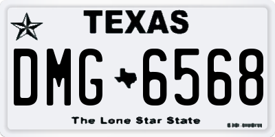 TX license plate DMG6568