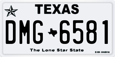 TX license plate DMG6581