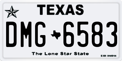 TX license plate DMG6583