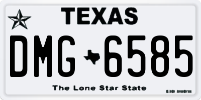 TX license plate DMG6585
