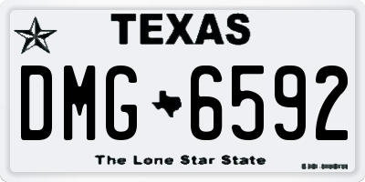 TX license plate DMG6592