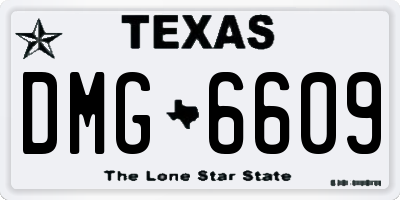 TX license plate DMG6609