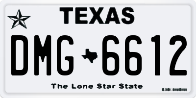 TX license plate DMG6612
