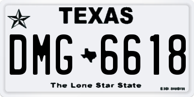 TX license plate DMG6618