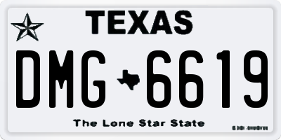 TX license plate DMG6619