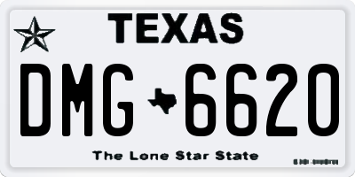 TX license plate DMG6620