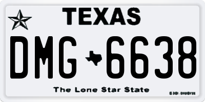 TX license plate DMG6638