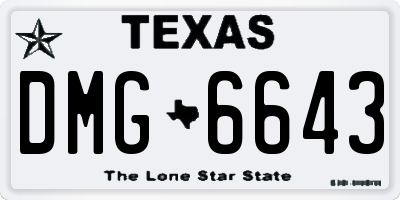 TX license plate DMG6643