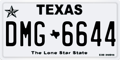 TX license plate DMG6644
