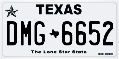 TX license plate DMG6652