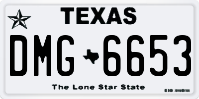 TX license plate DMG6653