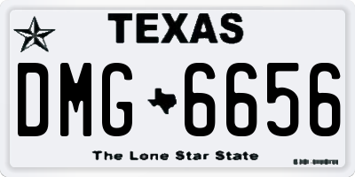 TX license plate DMG6656