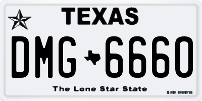TX license plate DMG6660