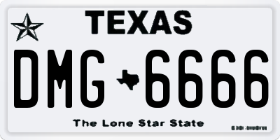 TX license plate DMG6666