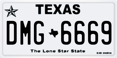 TX license plate DMG6669
