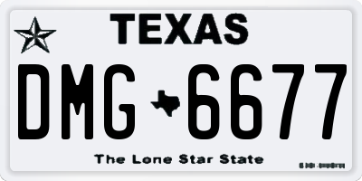 TX license plate DMG6677