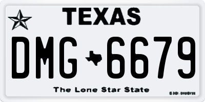 TX license plate DMG6679