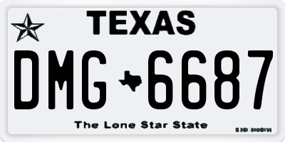 TX license plate DMG6687