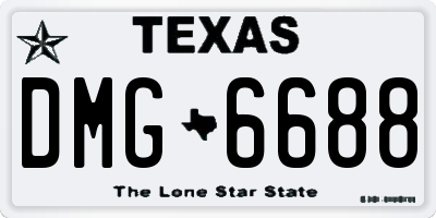 TX license plate DMG6688