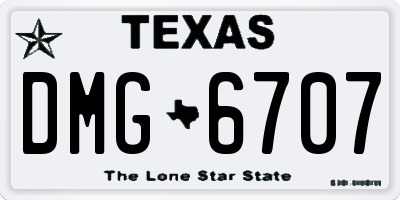 TX license plate DMG6707