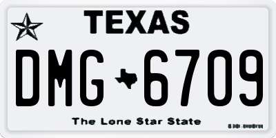 TX license plate DMG6709