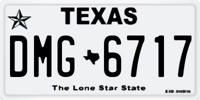 TX license plate DMG6717