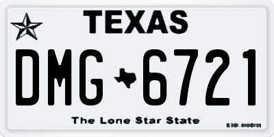 TX license plate DMG6721
