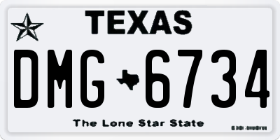 TX license plate DMG6734