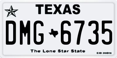TX license plate DMG6735
