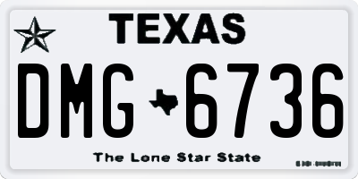 TX license plate DMG6736