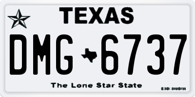 TX license plate DMG6737