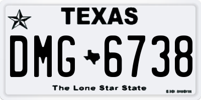 TX license plate DMG6738