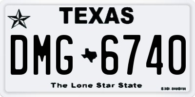 TX license plate DMG6740