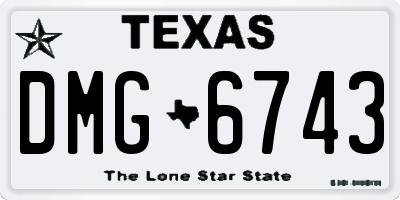 TX license plate DMG6743